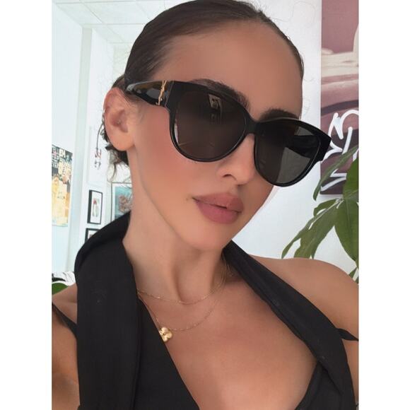 NEW Saint Laurent SL M3 Black Cat Eye Sunglasses - Picture 1 of 7